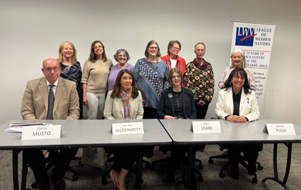 Forum photo: candidates and LWV Board